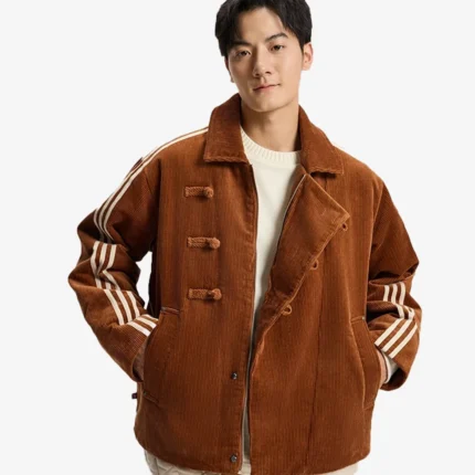 Unisex Adidas SS26 Chinese New Year Pad Brown Jacket in Corduroy