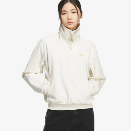 Unisex Adidas SS26 Lunar New Year Halfzip Fleece Sweatshirt in Cream