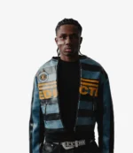 Unisex Adriano 10 Dedictd Blue and Black Leather Jacket