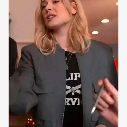 Unisex Alexandra Breckenridge My Secret Santa 2025 Taylor Jacobson Grey Wool Jacket