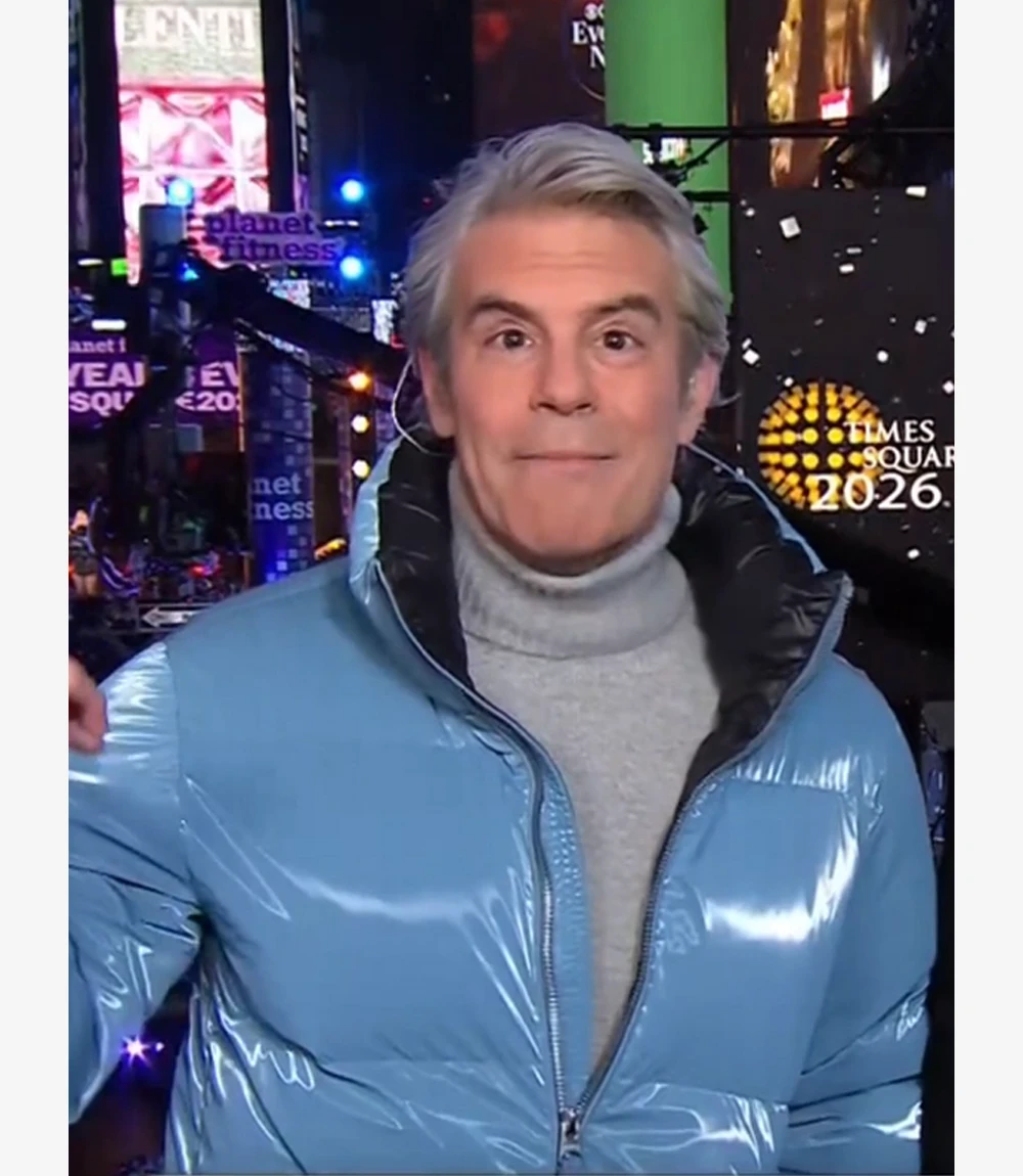 Andy Cohen New Years Eve 2026 Blue Mackage Puffer Jacket with Removable Hood Unisex Andy Cohen New Years Eve 2026 Blue Mackage Puffer Jacket with Removable Hood