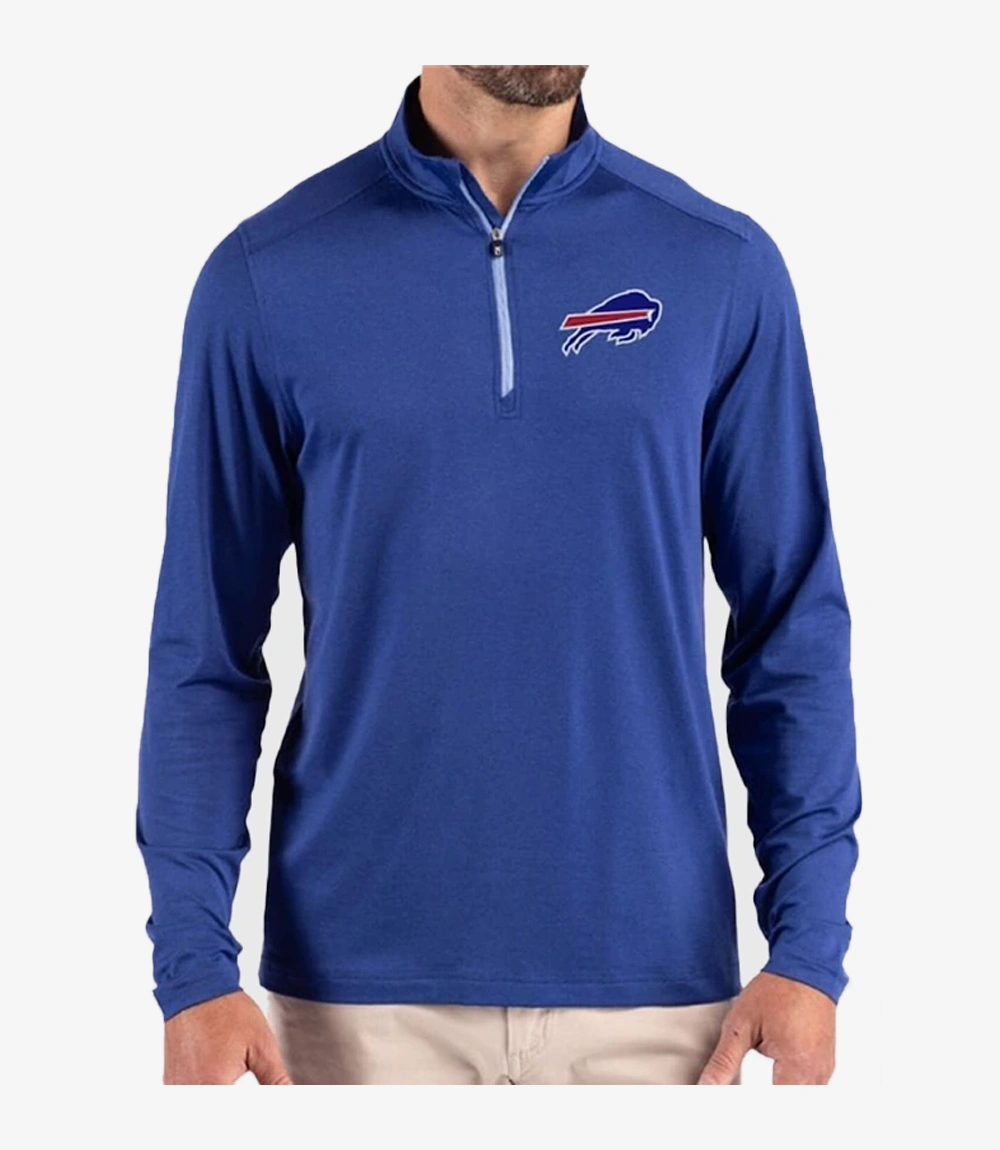 Buffalo Bills Cutter & Buck Coastline Epic Comfort Quarter-Zip Pullover Royal Blue T-Shirt Buffalo Bills Cutter & Buck Coastline Epic Comfort Quarter-Zip Pullover Royal Blue T-Shirt For Unisex