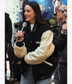 Unisex Caitlin Clark x Nike Logo Black & Cream Varsity Jacket