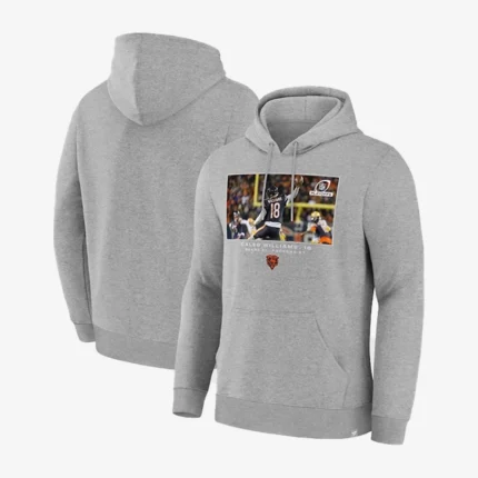 Unisex Chicago Bears Caleb Williams Grey Flash Features Wild Card Hoodie