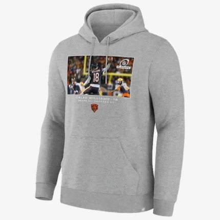 Chicago Bears Caleb Williams Grey Flash Features Wild Card Hoodie
