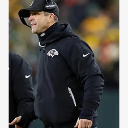 Coach John Harbaugh 2025 Baltimore Ravens Nike Sideline Bomber Jacket