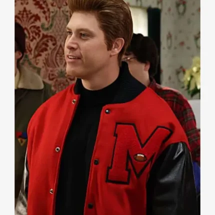 Unisex Colin Jost Saturday Night Live S51 Red and Black Letterman Jacket