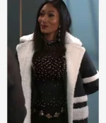 Dana Thomas Beyond the Gates S01 Trisha Mann Black Sherpa Coat For Unisex