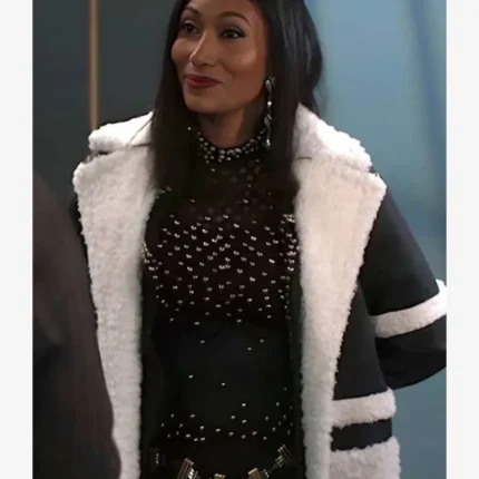 Dana Thomas Beyond the Gates S01 Trisha Mann Black Sherpa Coat For Unisex