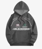 Fashion Unloose Blackened Graphic Print Hoodie For Unisex