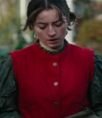 Unisex Hazel Doupe Sanctuary A Witches Tale S02 Harper Fenn Red Denim Scalloped Vest