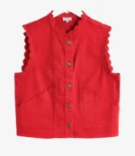 Hazel Doupe Sanctuary A Witches Tale S02 Harper Fenn Red Denim Scalloped Vest