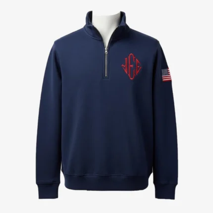 J.E.E Epstein Quarter Zip USA Sleeve Sweatshirt