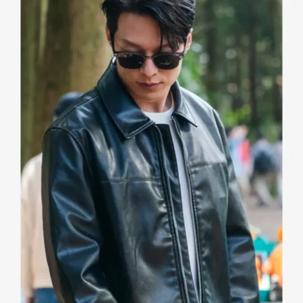 Kong Ji-hyeok Dynamite Kiss Tv Series Jang Ki-yong Black Leather Jacket