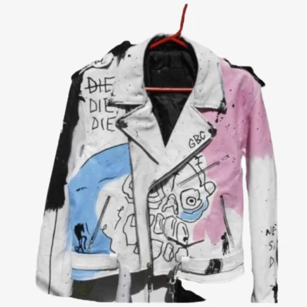 Lil Peep Benz Truck Never Say Die Hand-Painted Leather Jacket