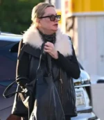 Los Angeles 2026 Alice Evans Black Shearling Leather Vest For Unisex