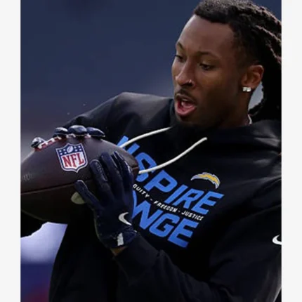 Unisex Los Angeles Chargers 2025 Inspire Change Opportunity Equity Freedom Justice Nike Sideline Pullover Hoodie in Black