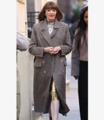 Madison Fortune Elsbeth Tv Series Nicole LaLiberte Grey Herringbone Tweed Wool Coat
