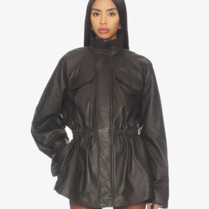 Unisex Mendoza Oversized Brown Leather Jacket