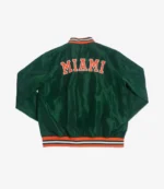 Miami Hurricanes Retro Sebastian Bomber Jacket Green For Unisex