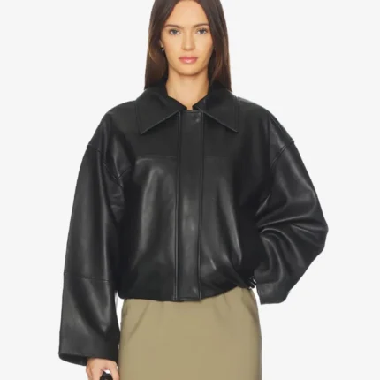 Women’s Millie Oversized Black Leather Jacket