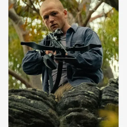 Movie Apex 2026 Taron Egerton Black Cotton Jacket For Unisex