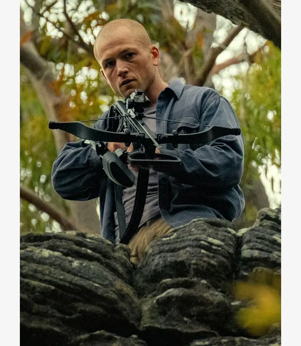 Movie Apex 2026 Taron Egerton Black Cotton Jacket Movie Apex 2026 Taron Egerton Black Cotton Jacket For Unisex