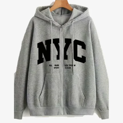 Unisex NYC All Team Sports Club Graphic Zip up Hoodie
