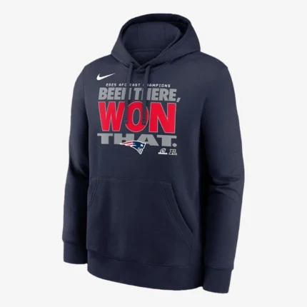 New England Patriots Nike 2025 AFC East Division Champions Locker Room Trophy Collection Fleece Hoodie