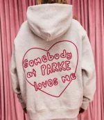 Parke Drop Valentines 2026 Somebody At Parke Loves Me Hoodie in Grey