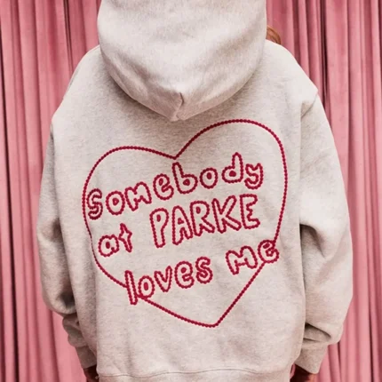 Parke Drop Valentines 2026 Somebody At Parke Loves Me Hoodie in Grey