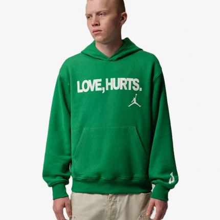 Unisex Philadelphia Eagles Jalen Hurts x Jordan Nike Love Hurts 2026 Kelly Green Pullover Hoodie