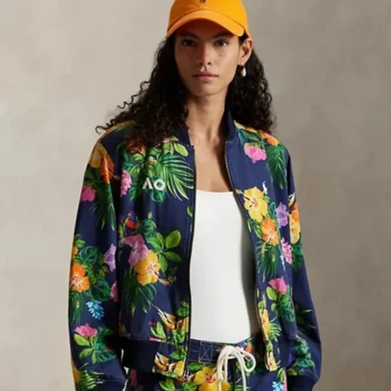 Unisex Polo Ralph Lauren Australian Open 2026 Floral Cotton Bomber Baseball Jacket