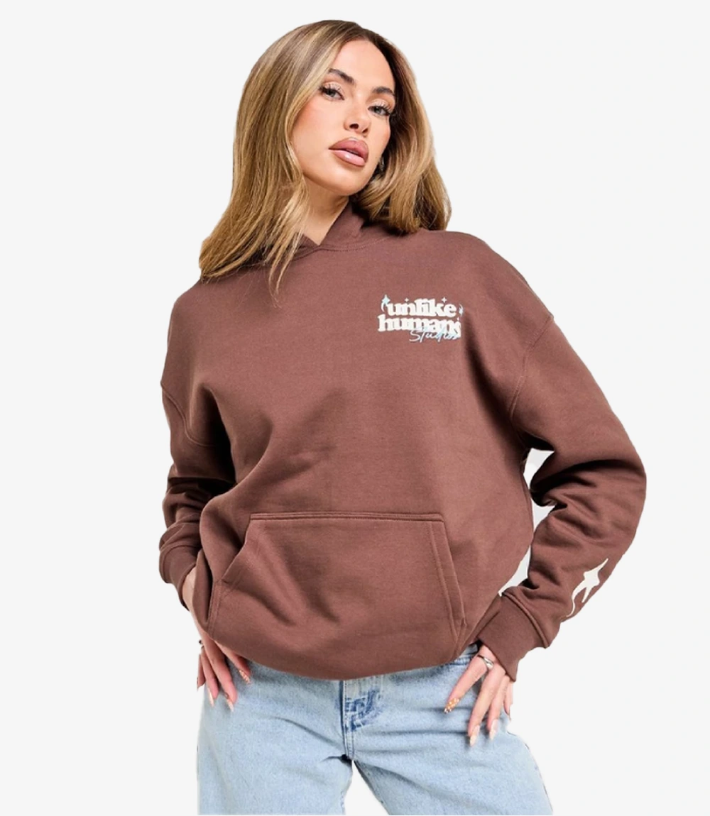 Premium Unlike Humans Studio Overhead Brown Hoodie Unisex Premium Unlike Humans Studio Overhead Brown Hoodie