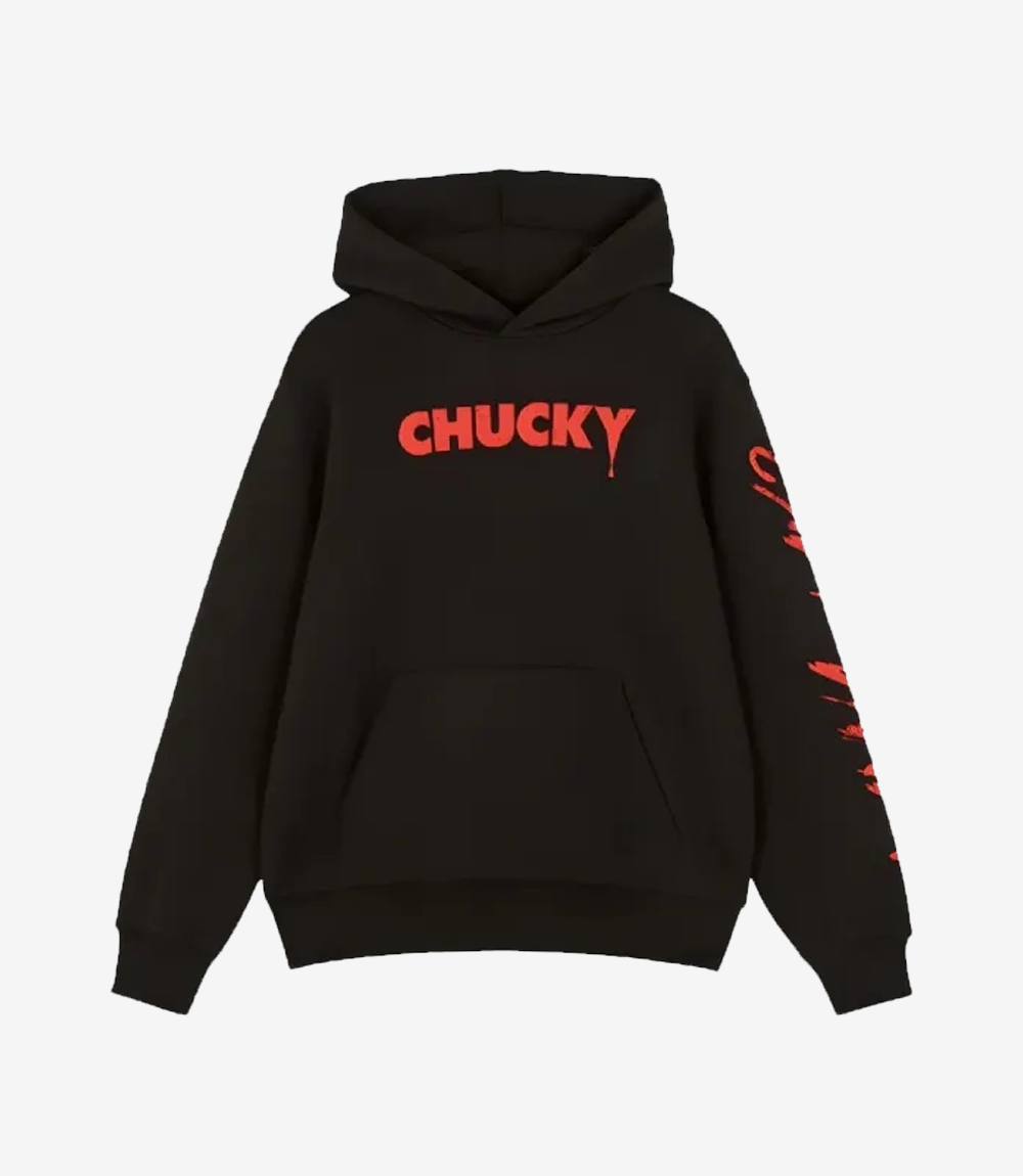 Primark Black Pullover Fleece Chucky Hoodie Unisex Primark Black Pullover Fleece Chucky Hoodie
