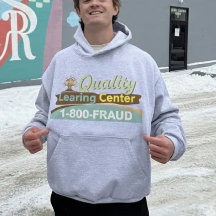 Quality Learning Center Grey Pullover Fleece Hoodie