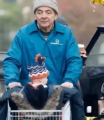 Unisex Rowan Atkinson TV Series Man vs Baby 2025 Trevor Bingley Housesitters Deluxe Blue Jacket