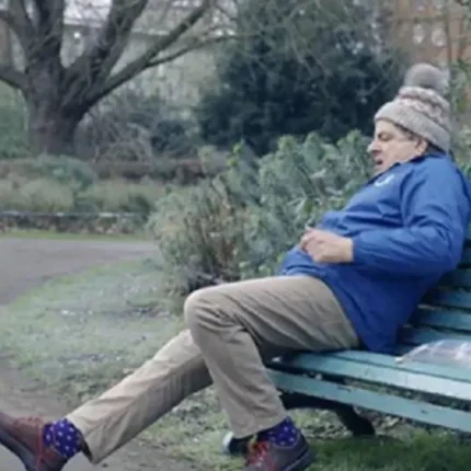 Rowan Atkinson TV Series Man vs Baby 2025 Trevor Bingley Housesitters Deluxe Blue Jacket