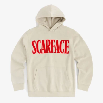 Unisex Scarface Chenille Patch Beige Hoodie