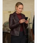 Sharon Case TV Series The Young and the Restless 2025 Sharon Collins Leather Jacket