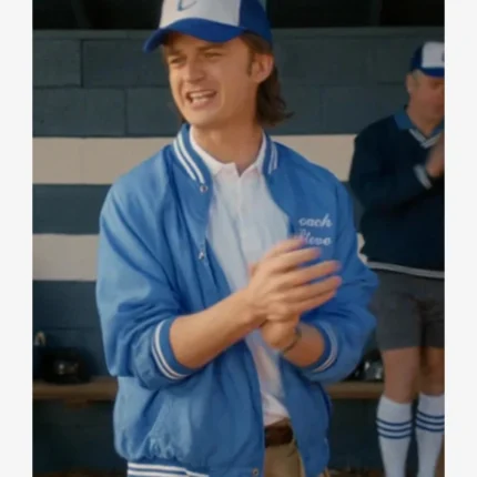 Unisex Stranger Things S05 Joe Keery Coach Steve Blue Bomber Jacket