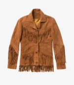 Suede Leather Fringed Brown Jacket