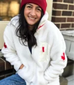 Team Canada Heated Rivalry Shane Hollander White Sherpa Fleece Jacket For Women