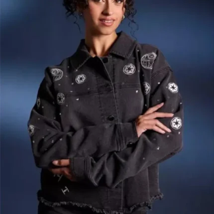 Unisex The Star Wars Darth Vader Rhinestone Black Denim Jacket