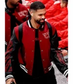 AC Milan x Off-White Ruben Loftus-Cheek Maroon Varsity Jacket For Unisex