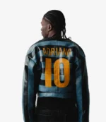 Adriano 10 Dedictd Blue and Black Leather Jacket
