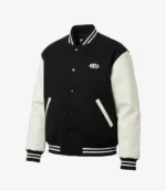 Caitlin Clark x Nike Logo Black & Cream Varsity Jacket For Unisex