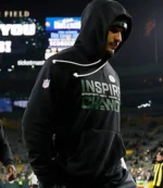 Jordan Love Green Bay Packers 2025 Inspire Change Opportunity Equity Freedom Justice Nike Sideline Pullover Black Hoodie