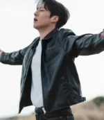 Kong Ji-hyeok Dynamite Kiss Tv Series Jang Ki-yong Black Leather Jacket For Unisex