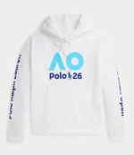 Polo Ralph Lauren Australian Open 2026 White Fleece Pullover Hoodie For Unisex